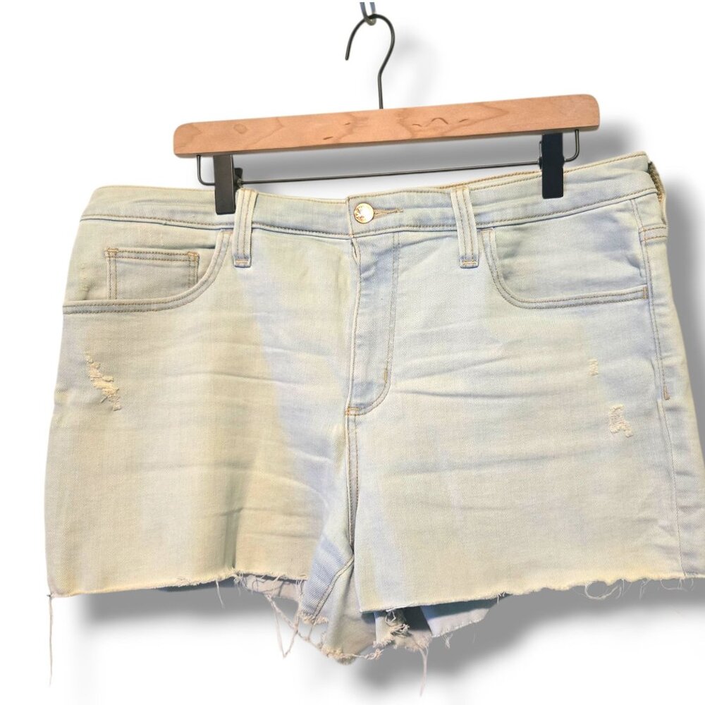 Universal Thread jean shorts womens 14R cut-off light-wash high-rise midi